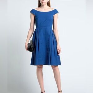 NEW White House Black Market Off-Shoulder Knit & Flare Pleated Midi Dress 10